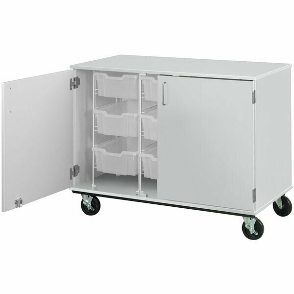 I.D. Systems 36'' Tall Fashion Grey Mobile Storage Cabinet with 9 6'' Bins 80249F36010 538249F36010